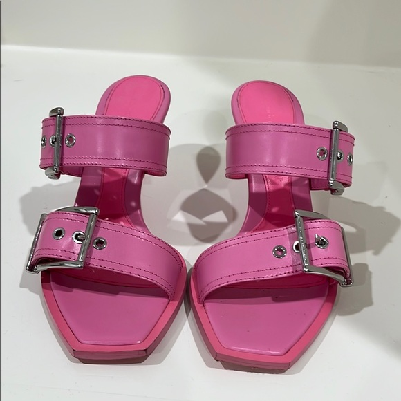 Alexander McQueen Pink Double Strap Heels